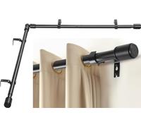 Anndason - Juego de barras de cortina esquineras, resistentes, diámetro 2,5 cm, 76-193 cm, para ventanas, en forma de L, negro