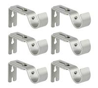 Anndason Soportes de barra de cortina ajustables resistentes para barra de 1 pulgada, color plateado (juego de 6)