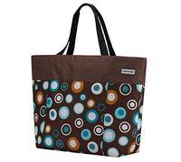 Anndora XXL Shopper - Bolsa de playa, para la compra, de hombro Marrón y azul claro. xx-large