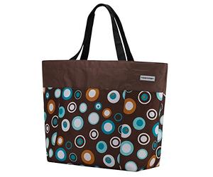 Anndora XXL Shopper - Bolsa de playa, para la compra, de hombro Marrón y azul claro. xx-large
