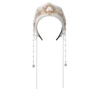 Anne Boleyn - Diadema isabelina victoriana con capucha real, tiara medieval, renacentista, Tudor Queen para mujer