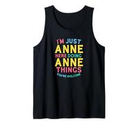 Anne está aquí Haciendo Cosas graciosas con el Nombre de Anne Camiseta sin Mangas