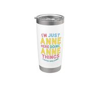 Anne está aquí haciendo cosas graciosas con el nombre de Anne Vaso térmico de acero inoxidable de doble pared