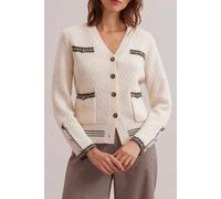 Anne Fontaine Lettres Cardigan Moon White Talla: M | Cárdigan Outlet | Mujer | Blanco