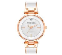 Anne Klein AK/1414 - Reloj de pulsera con esfera de diamante genuino para mujer, blanco, AK/1414WHRG