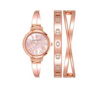 Anne Klein AK/2245 - Reloj de pulsera para mujer con detalles de cristal, Oro Rosa, Brazalete