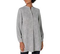 ANNE KLEIN Split Neck Long Tunic Blouse, Anne Blanco/Anne Negro, S para Mujer