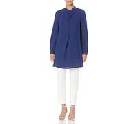 Anne Klein Blusa Larga de Cuello Dividido para Mujer - Azul - Medium