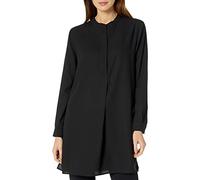 Anne Klein Blusa Pop-Over para Mujer con Solapa Cubierta y Aberturas Laterales - Negro - Medium
