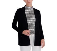 Anne Klein C¨¢rdigan Abierto de Bolsillo 2 Mujeres, Negro, Medio