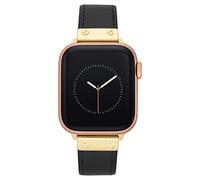 Anne Klein Correa de cuero de repuesto para Apple iWatch, segura, ajustable, se adapta a la mayoría de muñecas, Negro, 38/40/41mm
