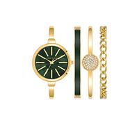 Anne Klein Juego de reloj y pulsera para mujer, AK/1470GBST, Acero inoxidable y cristal, Perla