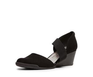 Anne Klein Mujeres Tara Punta Abierta Casual Sandalias de Piso, Black/Multi Stretch Fabric, Talla 10