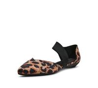 Anne Klein Oksanna - Zapatos planos tipo ballet para mujer, Leopardo elástico, 42 EU