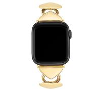 Anne Klein Pulsera de cadena de eslabones de corazón para Apple Watch segura, ajustable, repuesto de correa de Apple Watch, se adapta a la mayoría de muñecas, dorado, 42 mm (Series 1-3), 44/45/46/49