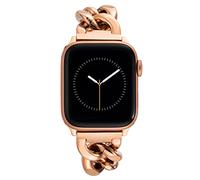 Anne Klein Moderna pulsera de cadena de repuesto para Apple iWatch, segura, ajustable, se adapta a la mayoría de muñecas, Tono oro rosa, 38/40/41mm