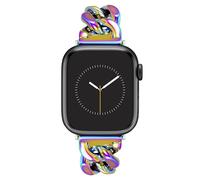 Anne Klein Pulsera de cadena de moda para Apple Watch, segura, ajustable, correa de repuesto para Apple Watch, se adapta a la mayoría de muñecas, Arco iris iridiscente, 38/40/41/42mm, WK/1017RNBW38