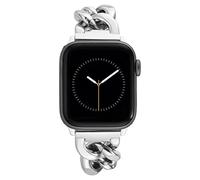 Anne Klein Pulsera de cadena de moda para Apple Watch, segura, ajustable, correa de repuesto para Apple Watch, se adapta a la mayoría de muñecas, plata, 38/40/41mm, WK/1016SVSV384041