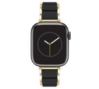 Anne Klein Pulsera de goma para Apple Watch, segura, ajustable, correa de repuesto para Apple Watch, se adapta a la mayoría de muñecas, Negro y dorado., 38/40/41mm, WK/1054GPBK38