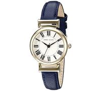 Anne Klein Reloj con Correa de Cuero para Mujer, Azul