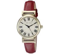 Anne Klein Reloj con Correa de Cuero para Mujer, AK/2246CRRD, Rojo
