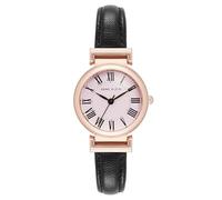 Anne Klein Reloj con correa de piel para mujer, Negro/oro rosa/rosa, Classic