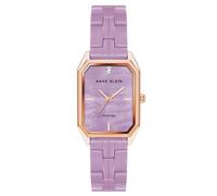 Anne Klein Reloj de pulsera de cerámica con esfera de diamante genuino para mujer, AK/4034, Lavanda/oro rosa, AK/4034RGLV
