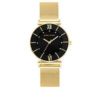 Anne Klein Reloj de Pulsera de Malla con Detalles de Purpurina para Mujer, Dorado/Negro