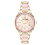 Anne Klein Reloj de pulsera de resina para mujer, Dorado/blanco iridiscente, pulsera