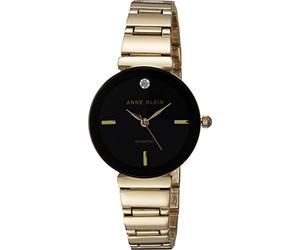 Anne Klein Reloj de Pulsera, Esfera Diamante, Mujer, AK/2434, Oro/Negro