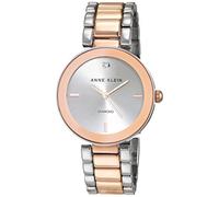 Anne Klein Reloj de Pulsera para Mujer con Esfera con Diamante auténtico, Plateado/Oro Rosa