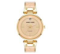 Anne Klein Reloj de pulsera para mujer con esfera de diamantes auténticos, Crema/dorado, japonés