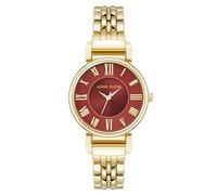 Anne Klein Reloj de pulsera para mujer, Dorado/rojo, pulsera