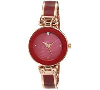 Anne Klein Reloj de Pulsera rígida para Mujer con Esfera con Diamante auténtico, Oro Rosa/Burdeos