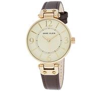Anne Klein Reloj con Correa de Cuero para Mujer, Marrón