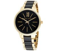 Anne Klein Reloj de Pulsera de Resina para Mujer, Negro/Dorado