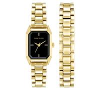 Anne Klein Juego de reloj y pulsera para mujer, Dorado/Negro, AK/5018GPST