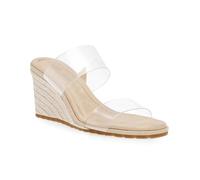 Anne Klein Sandalias de cuña con punta abierta para mujer, Transparente natural, 36 EU