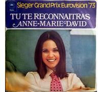 ANNE-MARIE DAVID/ Sieger Grand Prix Eurovision ´73 / TU TE RECONNAITRAS / AU BOUT DU MONDE / 1973 / EPIC # EPC 1353 / Bildhülle / Deutsche Pressung / 7" Vinyl Single Schallplatte