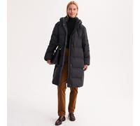 ANNE WEYBURN Abrigo acolchado largo con capucha, relleno de plumón y plumas, ideal para el invierno. Color Negro