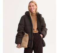 ANNE WEYBURN Chaqueta acolchada de plumón y plumas con capucha, para invierno. Color marrón