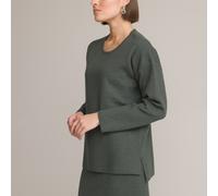 ANNE WEYBURN Jersey con cuello redondo de punto Milán. Color Negro