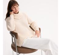 ANNE WEYBURN Jersey de cuello vuelto, en punto grueso, mezcla de alpaca. Color Marfil