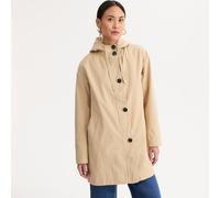ANNE WEYBURN Parka de largo medio con capucha fija y cierre de cremallera, entretiempo. Color beige arena