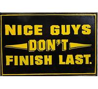 annekilly Letrero de metal vintage con texto en inglés "Nice Guys Don't Finish Last" para el hogar, bar, cocina, restaurante, pared, 30,5 x 20,3 cm