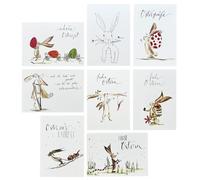 Annelis Art Juego de 8 tarjetas postales sin sobre, tarjetas para Pascua sin sobres, tarjetas de Pascua para hombre, mujer, niños, DIN A6 (10,5 x 14,8 cm)