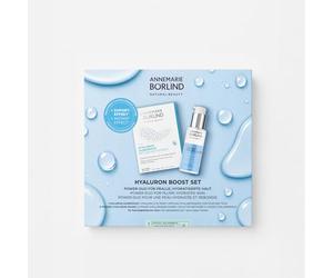 ANNEMARIE BÖRLIND Hyaluron Boost Set Hyaluronshake 50 ml + almohadillas | Almohadillas para ojos hialurónicas contra ojeras, antiarrugas, aceite facial hidratante, rellenador y refrescante