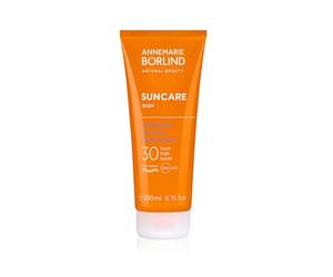 ANNEMARIE BÖRLIND Suncare Body - Fluido solar SPF30, 200 ml | Protección solar media, filtro UVA/UVB, hidrata intensamente, crema solar resistente al agua, protección UV, textura ligera