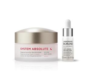 ANNEMARIE BÖRLIND SYSTEM ABSOLUTE SYSTEM Juego de cuidado nocturno - Crema de noche regeneradora (50 ml) + revitalizador antiedad (5 ml) - nutritiva, reafirmante, regeneradora