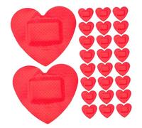 Anneome 100 Apósitos para Heridas Forma de Corazón Parches Transpirables y Elásticos Cuidado de Heridas Color Rojo Tamaño Pequeño 1 Paquete de 100 Unidades Aptos para Todas las